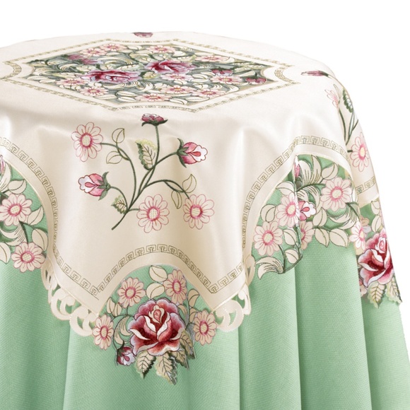 Embroidered Rose Decorative Table Linens - Picture 3 of 3